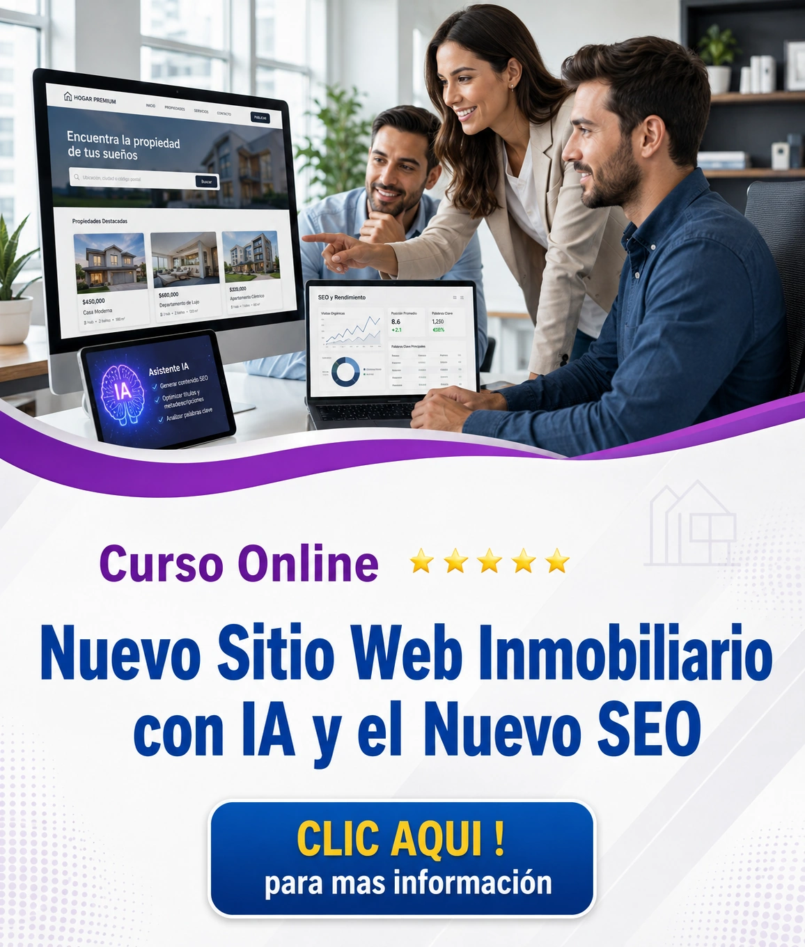 Curso inmobiliario nuevo sitio web con IA